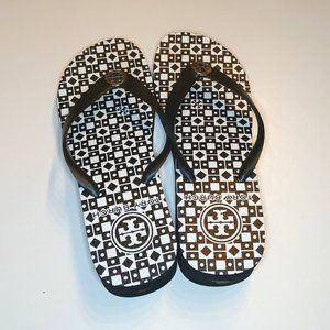 Tory Burch Black and White Platform Sandals